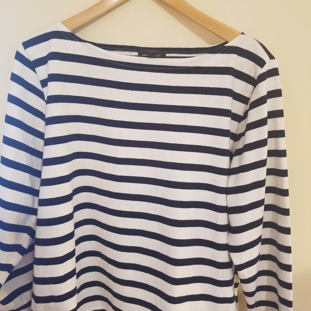 $25 J. Crew Breton Stripe Boat Neck T-shirt XL